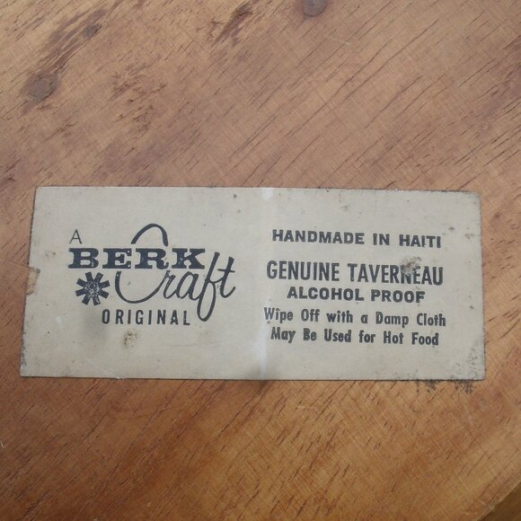 Vintage Berk Craft Wood Salad Serving Set Handmade in Haiti - Picture 10 of 16